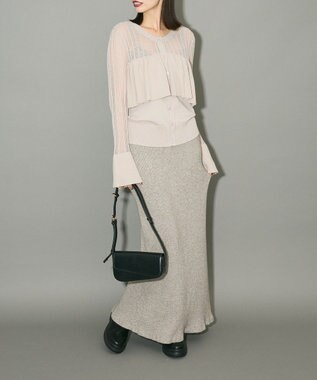 Green Parks ２ＷＡＹ　ラッフル切替ニットトップス Gray