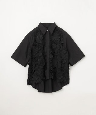 GRACE CONTINENTAL ケミカルフラワードレスシャツ ブラック