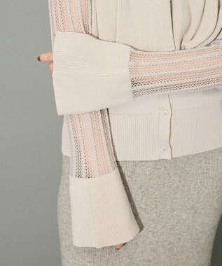 Green Parks ２ＷＡＹ　ラッフル切替ニットトップス Gray