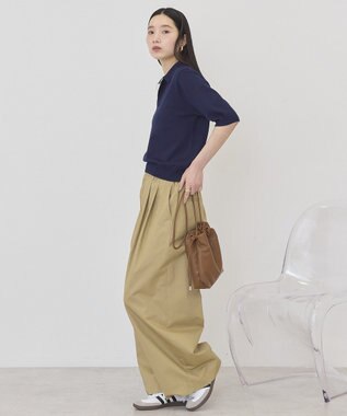 AMERICAN HOLIC 襟付き配色ニット Navy