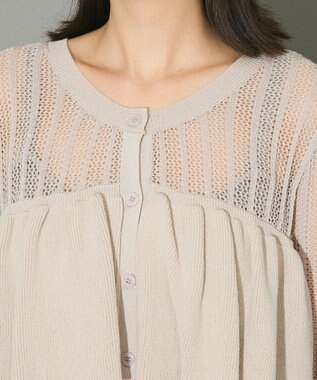 Green Parks ２ＷＡＹ　ラッフル切替ニットトップス Gray