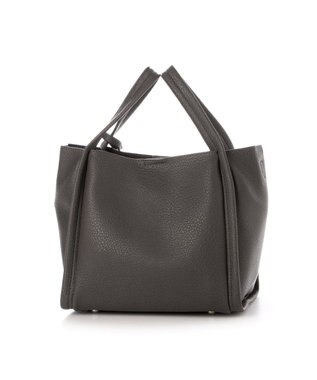 UNBILLION カシュカシュ cachecache / ミニショルダー付きソフトレザー調ミニトートバッグ ダークグレー