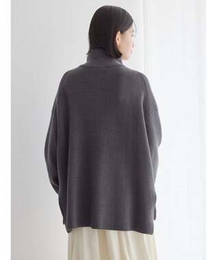 AMERICAN HOLIC バイパチハーフＺＩＰ片畦ニットプルオーバー　 Dark Gray Mixture