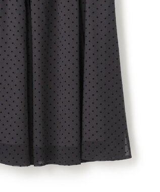 23区 【一部店舗限定/洗える】クレープドットフロッキー スカート ブラック系