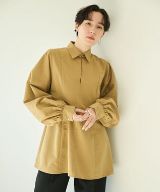 #Newans 【撥水】ユニークフォルムチュニック キャメル