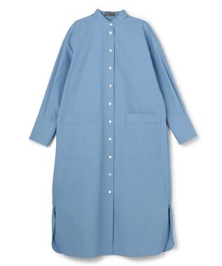 uncrave コットンクロスプレーン シャツワンピース サックス