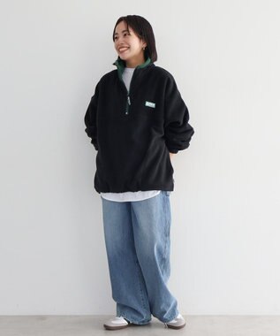 AMERICAN HOLIC Ｄｉｓｃｕｓ／ハーフＺＩＰフリースプルオーバー Black