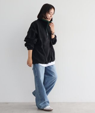 AMERICAN HOLIC Ｄｉｓｃｕｓ／ハーフＺＩＰフリースプルオーバー Black