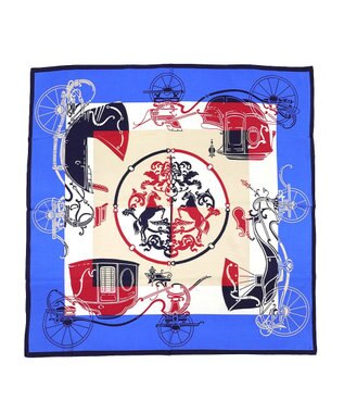 Marca 【Marcaオリジナル】色面シルエット馬車 小判スカーフ シルクツイル トリコロール