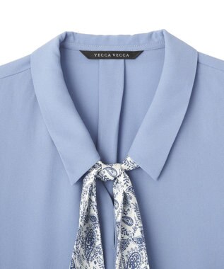 YECCA VECCA スカーフ付きブラウス Blue