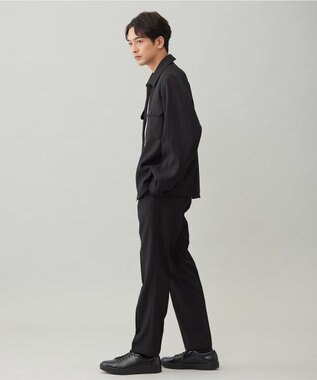 UNFILO MENS 【OCEANS 雑誌・web・YouTube 掲載】WOOL TOUCH 機能美パンツ スリム【東レ開発のウール見え高機能素材】 ブラック