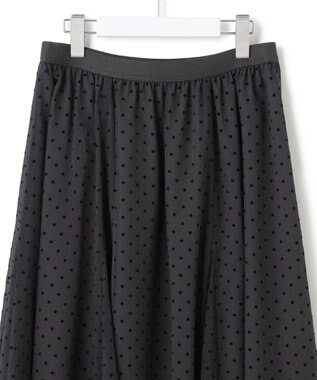 23区 S 【一部店舗限定/洗える】クレープドットフロッキー スカート ブラック系