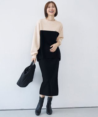 自由区 S 【カタログ掲載・セットアップ対応・洗える】スムージーニット スカート ブラック