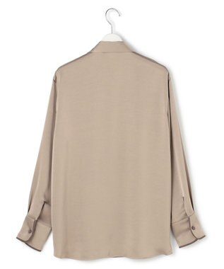 ICB L 【WEB＆一部店舗限定】 DrapySatin ボウタイブラウス モカ系