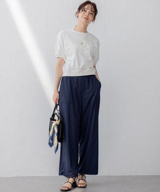 組曲 L ポリエステルレーヨンツイル パンツ ネイビー系