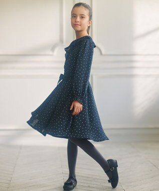 組曲 KIDS 【110-140㎝】キャサリンドット ワンピース ネイビー系5