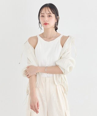 earth music&ecology アメスリテレコタンクトップ Ivory