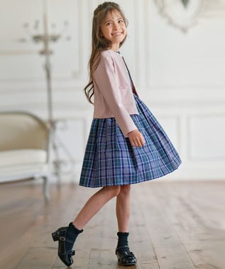 組曲 KIDS 【110-140㎝】ブリティッシュ ワンピース グリーン系3