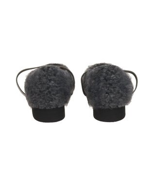 Bridget Birkin 【Bridget Birkin】エラスティックバンドもこもこスクエアバレエシューズ ダークグレー