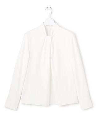 ICB ストレッチジョーゼット ボウタイライク ブラウス オフホワイト