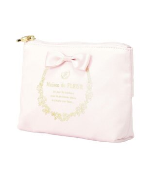 Maison de FLEUR サテンリボンティッシュケース Pink