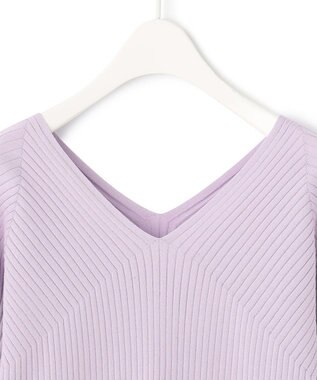 ICB 【洗える】コットンポリエステルリブ プルオーバー ライラック系