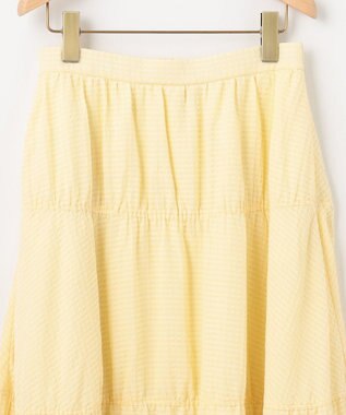 組曲 【WEB限定】ステッチストライプドビー ギャザースカート シェルイエロー系