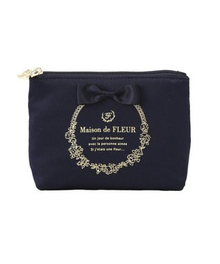 Maison de FLEUR サテンリボンティッシュケース Navy
