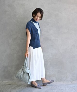 AND WOOL イラカ柄刺繍のバッグ ブルー