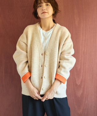 AMERICAN HOLIC ＶネックＷフェイスニットカーディガン Beige