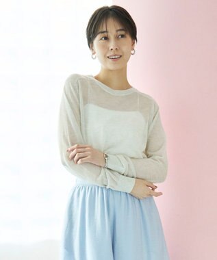 UNFILO ラメシアー ニット グレージュ