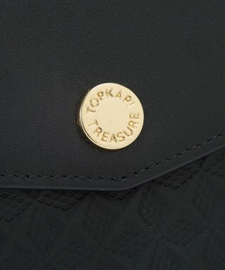 TOPKAPI 【TREASURE TOPKAPI】スムースレザー 幾何柄 二つ折り財布 ブラック