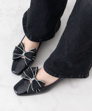 Bridget Birkin 【Bridget Birkin】2wayビジューリボンカットパンプス ブラックエナメル