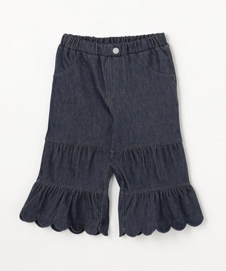 組曲 KIDS 【110-140㎝】ティアードデニムパンツ ネイビー