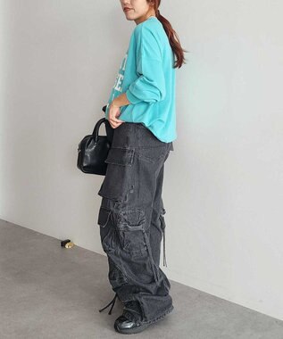 CRAFT STANDARD BOUTIQUE 【ユニセックス】裏毛プリントスウェット Blue Green