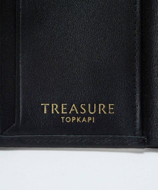 TOPKAPI 【TREASURE TOPKAPI】スムースレザー 幾何柄 二つ折り財布 ブラック