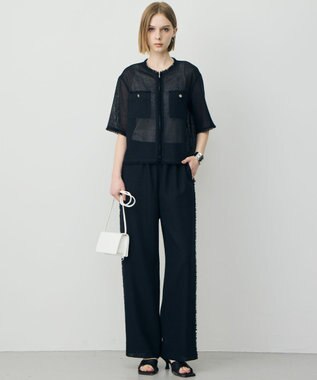 ICB L 【先行予約】サマーレノクロス ハーフスリーブジャケット ネイビー×ブラック