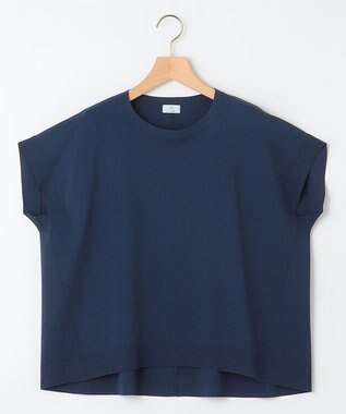 組曲 L 【WEB限定】Tシャツライク サマーニット ネイビー系