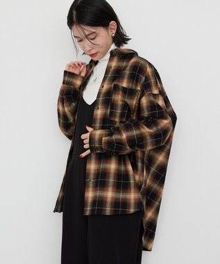 AMERICAN HOLIC バックタックチェックビエラシャツ Camel