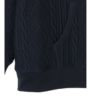 CRAFT STANDARD BOUTIQUE ケーブル柄カットパーカー1 Navy