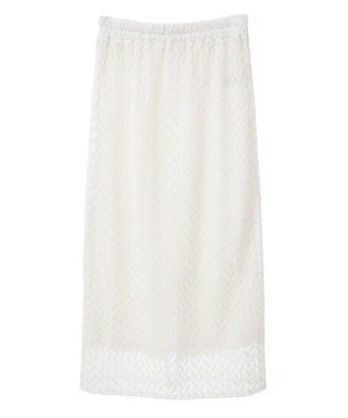 Green Parks ニットレースＩラインスカート Ivory