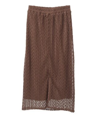Green Parks ニットレースＩラインスカート Brown