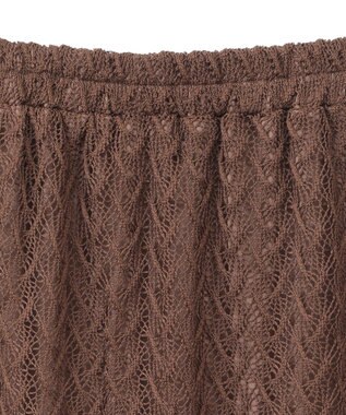 Green Parks ニットレースＩラインスカート Brown