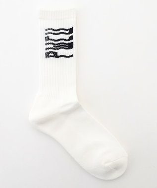 PW CIRCULUS 【MEN】WAVYロゴソックス ゴルフ ホワイト系