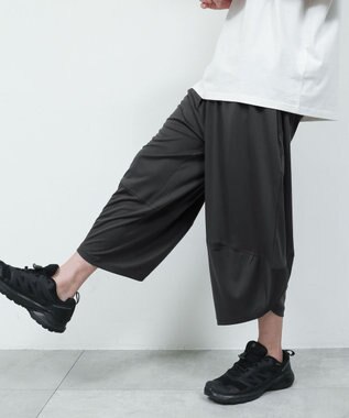 WEGO 【機能性パンツ/ウエストゴム】サルエルパンツ ブラック中濃色