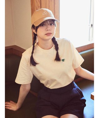 earth music&ecology レトロ喫茶プリントＴｅｅ Cream