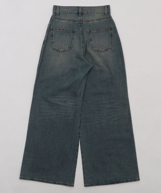 WEGO ダメージワイドデニムパンツ デニム淡加工色