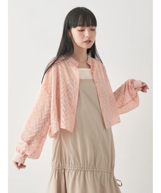 earth music&ecology ツッキリジャガードショートブラウス Pink