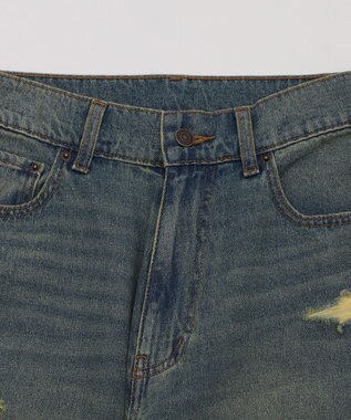 WEGO ダメージワイドデニムパンツ デニム淡加工色