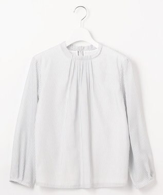 J.PRESS LADIES カチオン ストライプ カットソー ライトグレー系1